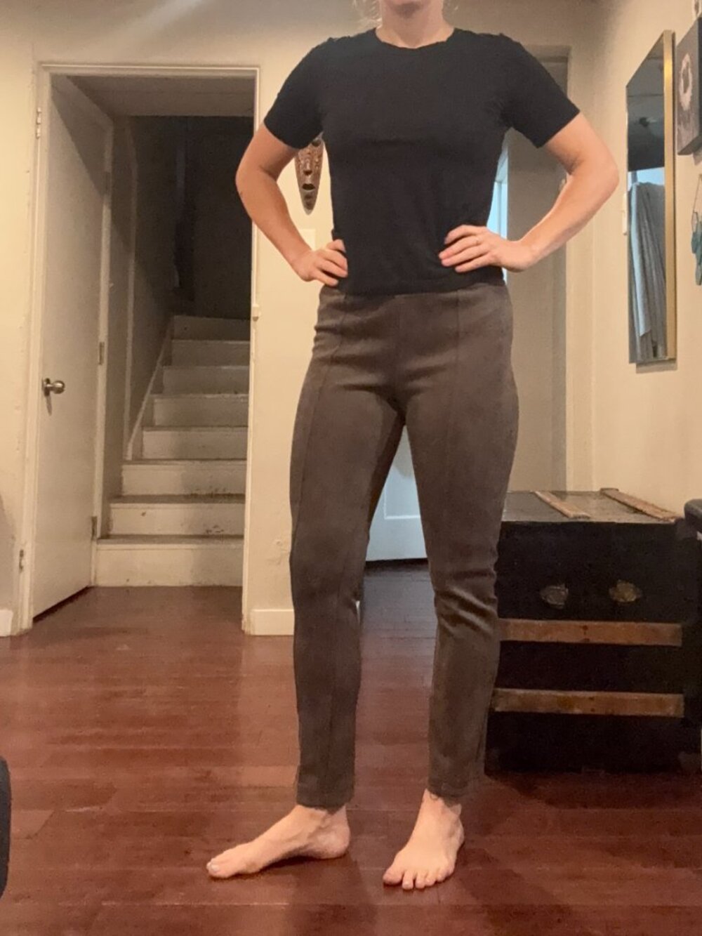 Tan Faux-Suede Skinny Jeans